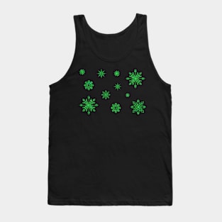 Bright Green Faux Glitter Snowflakes Tank Top